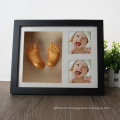 3D Baby Casting Kit with Walnut color Wooden Deep Shadow Box Display Case photo frame